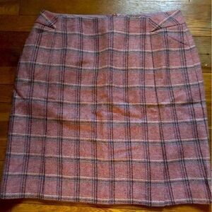 NWOT 12L Boden British Tweed by Moon Wool Skirt w Lining Front Kick Pleat